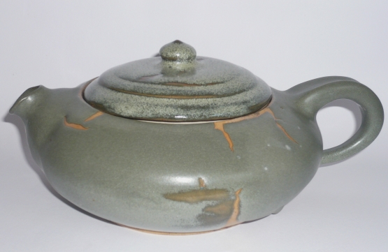 Théière-plate-verte